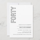 Moderne 40e verjaardag van de uitnodiging van de p (Voorkant)