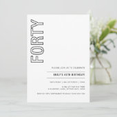 Moderne 40e verjaardag van de uitnodiging van de p (Staand voorkant)