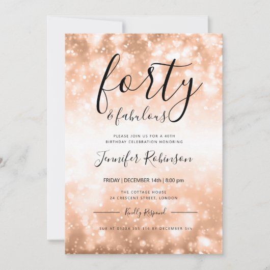 Moderne 40e verjaardag van Roos Gold 40e verjaarda Kaart (Voorkant)