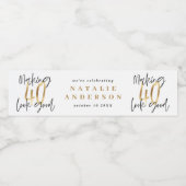 Moderne 40e verjaardag zwart goud typografie waterfles etiket (Enkel label)