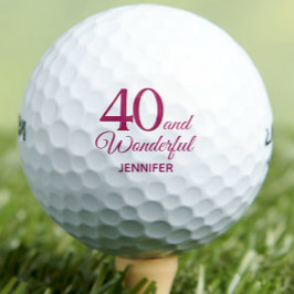 Moderne 40e verjaardagsfeest eenvoudige roze golfb golfballen