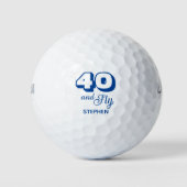 Moderne 40e verjaardagsfeestje eenvoudige 80s golf golfballen (Voorkant)