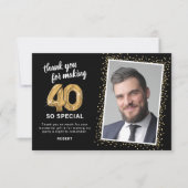 Moderne 40e volwassen verjaardag foto bedankkaart (Voorkant)