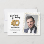 Moderne 40e volwassen verjaardag foto bedankkaart (Voorkant)