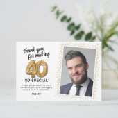 Moderne 40e volwassen verjaardag foto bedankkaart (Staand voorkant)