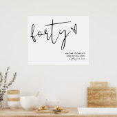 Moderne 40ste welkomstbord poster (Keuken)