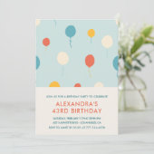 Moderne 43e verjaardag uitnodigingen Ballonnen (Staand voorkant)