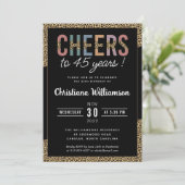 Moderne 45e verjaardagsfeestje Luipaard Print Eleg Kaart (Staand voorkant)