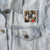 Moderne 4 Aangepaste afstudeerfoto-collage Afstude Vierkante Button 5,1 Cm (In situ)