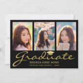 Moderne 4 Afstuderen voor Photo Collage Gold Scrip Aankondiging (Voorkant)