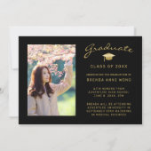 Moderne 4 Afstuderen voor Photo Collage Gold Scrip Aankondiging (Achterkant)