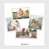 Moderne 4 Foto Aangepaste Afbeelding Collage Sticker (Vel)