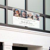 Moderne 4-Foto Aangepaste Tekst Rouwbanner Spandoek (Buitenkant Gebouw)