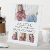 Moderne 4 foto afstudeerfeest welkom reclamebord met voetstuk (Insitu)