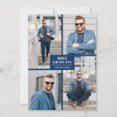 Moderne 4 Foto Afstuderen Kaart (Voorkant)
