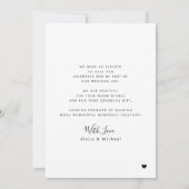 Moderne 4 foto collage bruiloft dank u kaart (Achterkant)