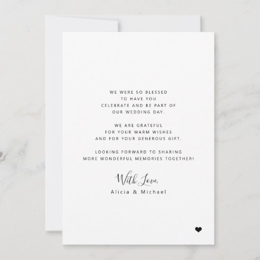 Moderne 4 foto collage bruiloft dank u kaart (Achterkant)