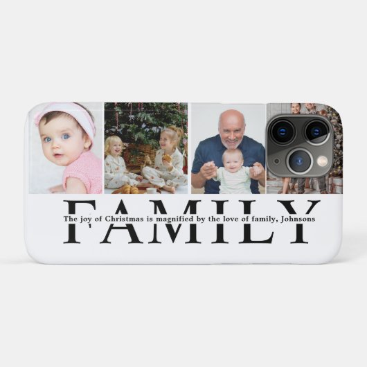 Moderne 4 foto collage gezins kerst citaat Case-Mate iPhone case (Achterkant (horizontaal))