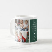 Moderne 4 Foto Collage Kerstcadeau Koffiemok (Voorkant links)