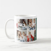 Moderne 4 Foto Collage Kerstcadeau Koffiemok (Links)