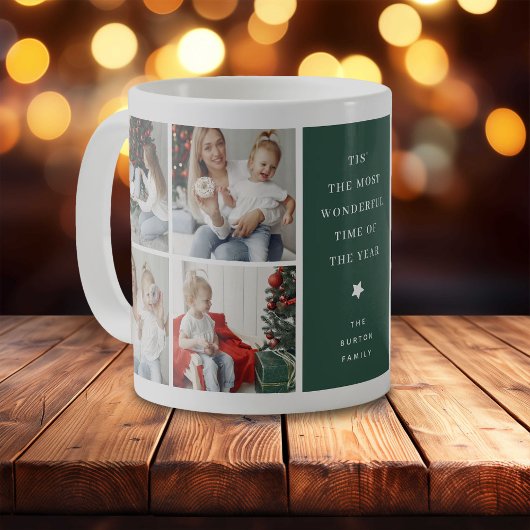 Moderne 4 Foto Collage Kerstcadeau Koffiemok