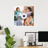 Moderne 4 Foto Collage Papa We Love You Poster (Thuiskantoor)