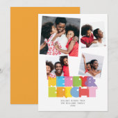 Moderne 4 Foto Collage Prettig Kerstfeest Feestdagenkaart (Voorkant / Achterkant)