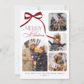 Moderne 4 foto collage Vrolijk Kerstfeest Feestdagenkaart (Voorkant)