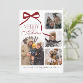 Moderne 4 foto collage Vrolijk Kerstfeest Feestdagenkaart (Staand voorkant)