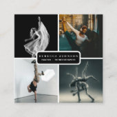 Moderne 4 Foto Danser Choreograaf QR Code Vierkante Visitekaartje (Voorkant)