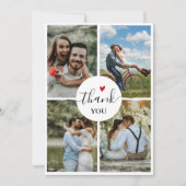 Moderne 4 foto Elopement bruiloft dank u Kaart (Voorkant)