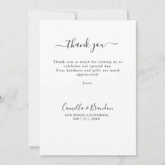 Moderne 4 foto Elopement bruiloft dank u Kaart (Achterkant)
