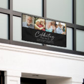 Moderne 4-foto herdenkingsdienst / begrafenisbanne spandoek (Buitenkant Gebouw)