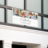 Moderne 4-foto herdenkingsdienst / begrafenisbanne spandoek (Buitenkant Gebouw)