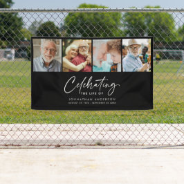 Moderne 4-Foto Herdenkingsdienst / Rouwbanner Spandoek
