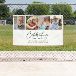 Moderne 4-Foto Herdenkingsdienst / Uitvaartbanner Spandoek