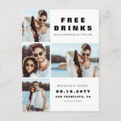 Moderne 4-foto-inkuiling bewaart onze datum aankondigingskaart (Voorkant)