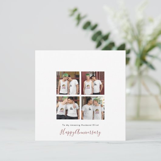 Moderne 4 foto LGBT Gay Liefde Echtgenoot Jubileum (Staand voorkant)