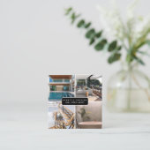 Moderne 4 foto makelaar QR code Vierkante Visitekaartje (Staand voorkant)