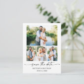 Moderne 4 foto-minimalistisch inktscript slaat de  briefkaart (Staand voorkant)