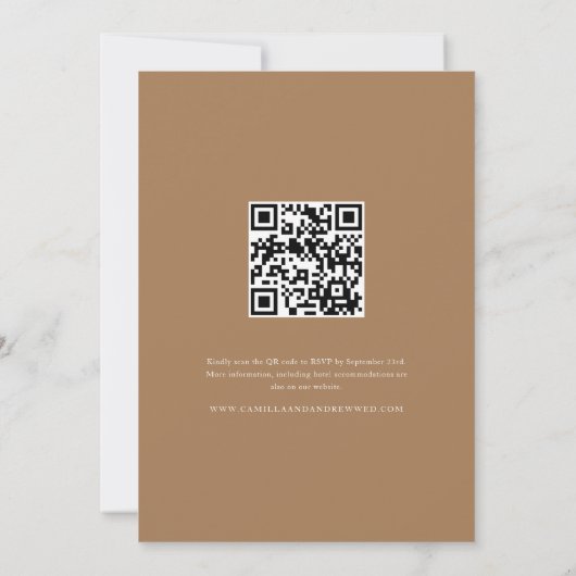 Moderne 4 foto QR Code RSVP Elegante bruiloft Kaart (Achterkant)