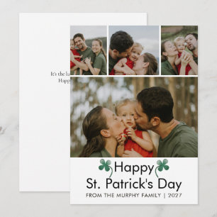 Moderne 4 foto St. Patrick's Day familie Feestdagenkaart