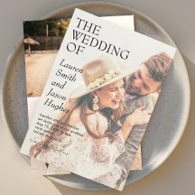 Moderne 4 Foto Zwart & Wit Boho Huwelijk