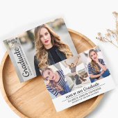 Moderne 4 fotocollage afstuderen bedekking eenvoud aankondiging