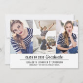 Moderne 4 fotocollage afstuderen bedekking eenvoud aankondiging (Achterkant)