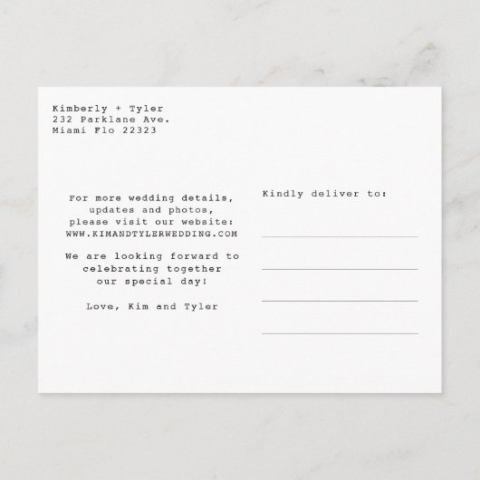 Moderne 4 fotocollage bruiloft, behalve de datum aankondigingskaart (Achterkant)