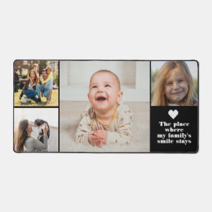 Moderne 4 Fotocollage en Tekst Custom Monogram Bureaumat