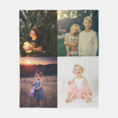 Moderne 4 fotocollage gepersonaliseerd fleece deken (Voorkant)
