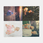 Moderne 4 fotocollage gepersonaliseerd fleece deken (Voorkant (Horizontaal))