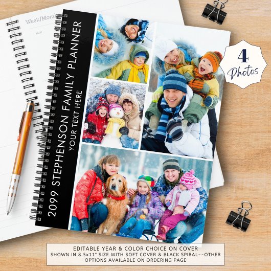 Moderne 4 Fotocollage Gepersonaliseerde Custom Pla Planner